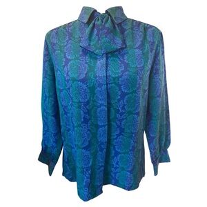 Pendleton Country Sophisticates Vintage Blue Button Blouse